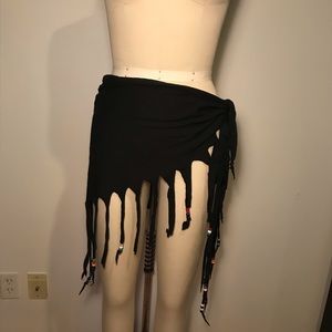 Fringe scarf with beading